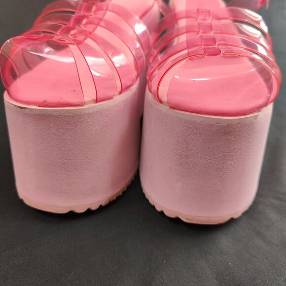 Dollskill ♡ Sugar Thrillz ♡ Sugar Rush Platform Jelly Sandals in Pink - Picture 3 of 9